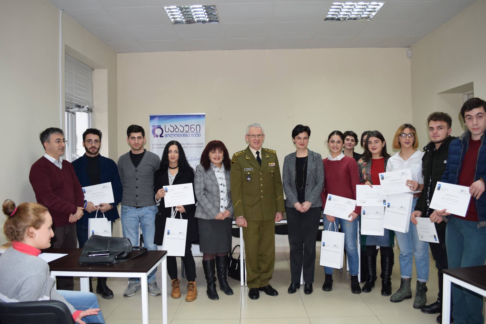 Sabaun students were awarded by a NATO Liaison Officer